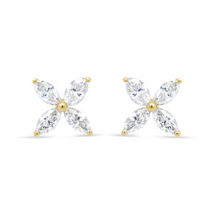 14K Yellow Gold 3/4 Cttw Marquise Diamond 8